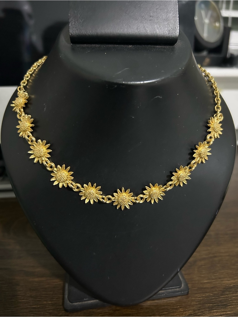 Gold Floral Sunburst Necklace - Women's Jewelry